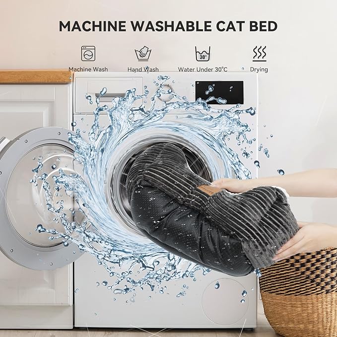 Cat Dog Bed for Pets, Rectangle Pet Bed Gift for Puppy and Kitten, Machine Washable Calming Fluffy