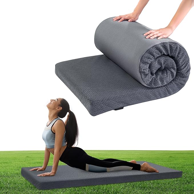 HOMBYS Memory Foam Camping Mattress Pad,Portable Sleeping Pad for Adult,Waterproof Cot