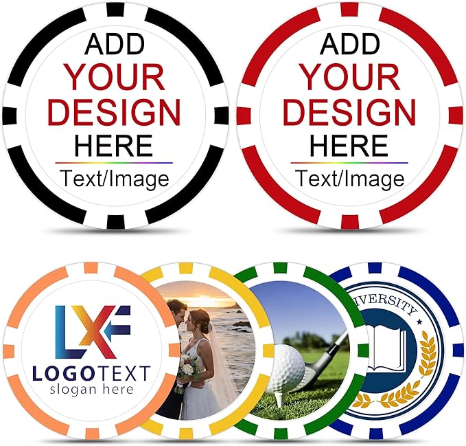 50-500Pcs Custom Clay Poker Chips (40mm, 11.5g), Personalized Poker Set Print with Your Logo and