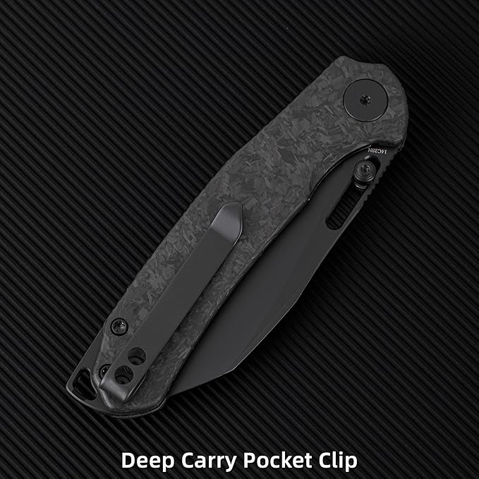 Folding Pocket Knife, 3.1" Stonewash Blade EDC Knife with Safety Liner Lock, Small Pocket Knife