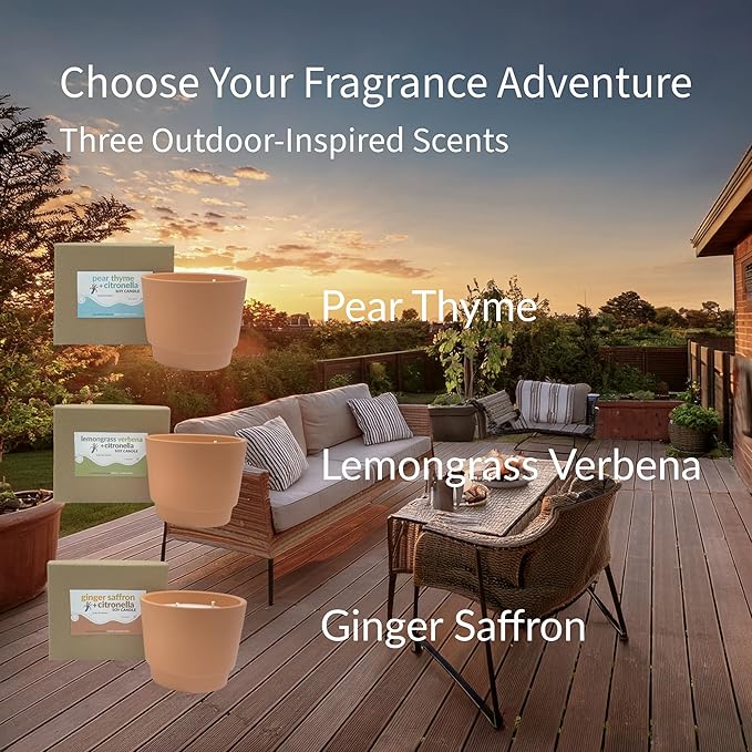Best Bee Brothers, Citronella Soy Candle ??Hand-Poured, Pear, Thyme, Citronella Scent 10oz 2-Pack