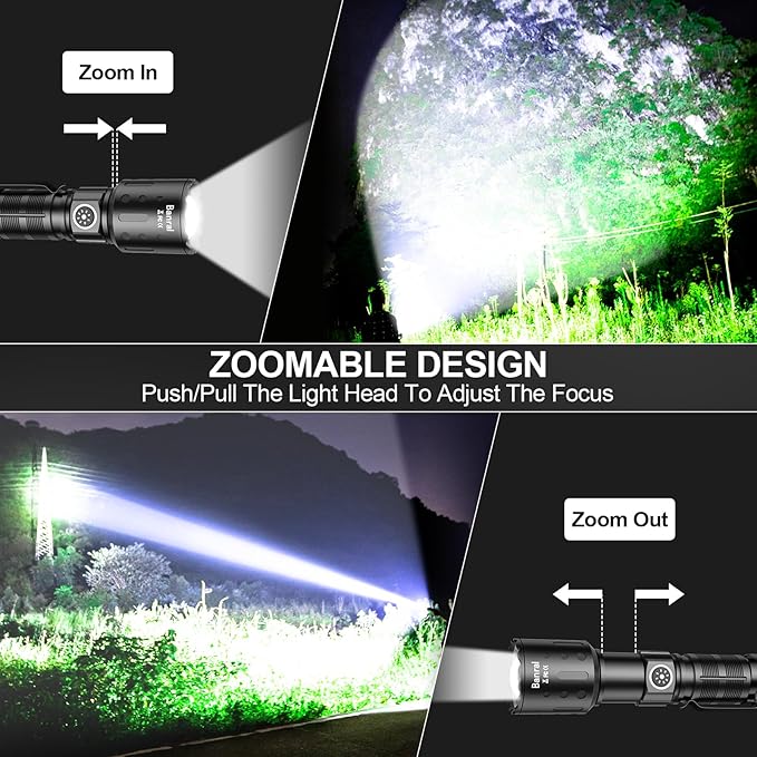 Banral Flashlights High Lumens Rechargeable, Super Bright LED Small Powerful Flashlight with Memory