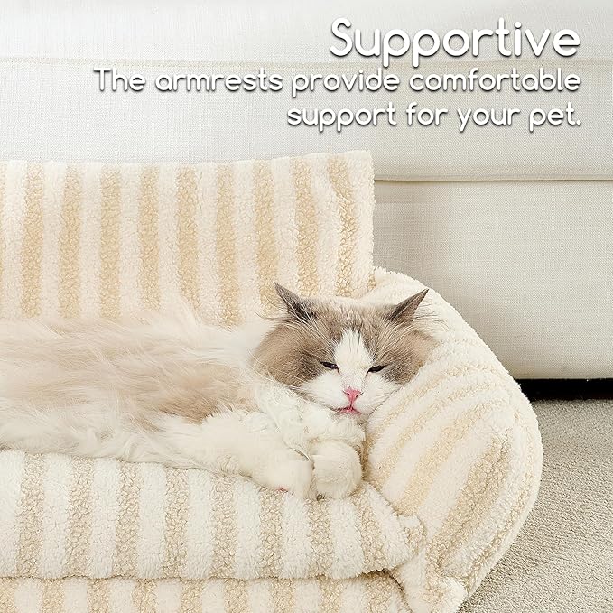 Hollypet Cat Bed Fluffy Plush Mutifuctional Double-Layer Soft Pet Couch Orthopedic Sofa Nest Beds
