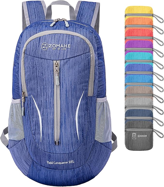 ZOMAKE 25L Ultra Lightweight Packable Backpack, Foldable Hiking Backpacks Water Resistant Small