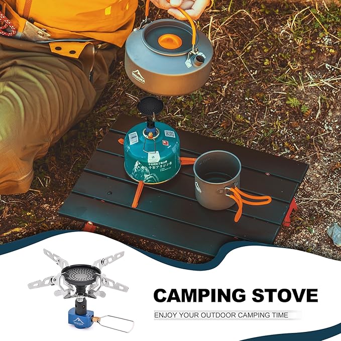 Widesea Camping Burner Stove 3300W Outdoor Gas Stove Small Backpacking Stoves Portable Bottletop