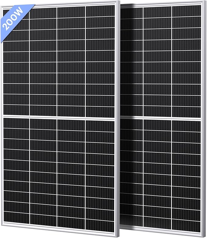 N-Type 16BB 400W Bifacial Solar Panel, 2Pcs 200 Watt Solar Panel 12V, 25% High Efficiency