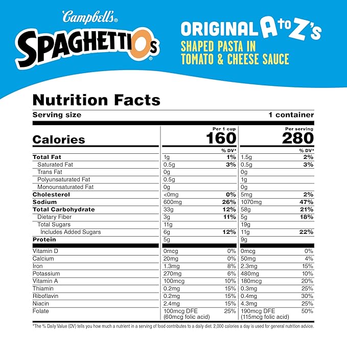 SpaghettiOs Original A to Z's Canned Pasta, 15.8 oz Can