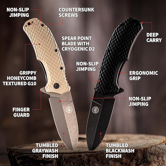 Off-Grid Knives - Rapid Fire Stinger, Assisted Spear Point Blade, Hard Use Build, Tactical, Camping