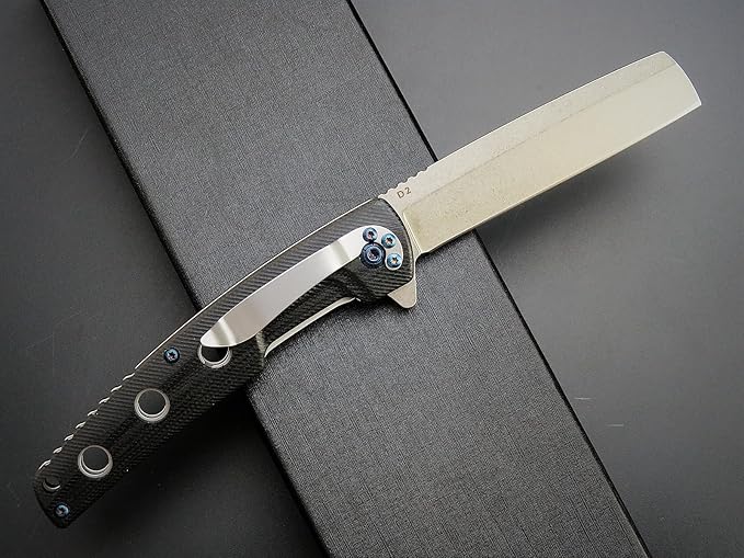 Eafengrow EF941 EDC Pocket Folding Knife D2 Steel Blade G10 Handle Pocket Clip with safety liner