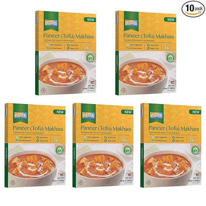 Ashoka Meals 1932, Tofu Curry, Plant-Based Gluten Free Meals, All-Natural, Ready to Heat Paneer