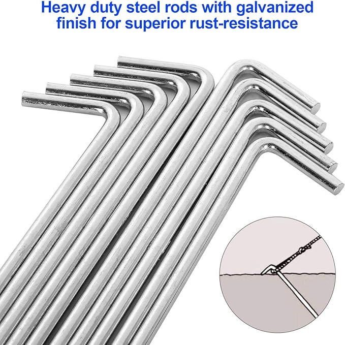100 Pack Tent Stakes 6-3/4?�Galvanized Steel Metal Tent Stakes Pegs, Garden Stakes Edging Fence