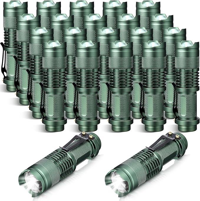Fumete 20 Pieces LED Flashlight Mini 3 Mode Tactical Torch Small Water Resistant Pocket Flash Light