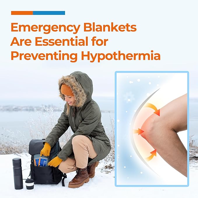 Emergency Blankets (75 Packs, 84" L x 52" W) Mylar Thermal Blankets for Survival and