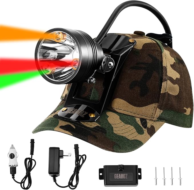 Coon Hunting Lights Headlamp for Coyotes Hog Predators, 10W Rechargeable & IPX5 Waterproof, 6