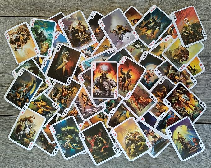 FANSTASY Playing Cards (Poker Deck 54 Cards All Different) Vintage Retro Fantasy SciFi Magazine