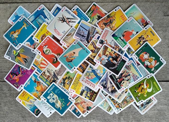 Aviation Vintage Posters Playing Cards (Poker Deck 54 Cards All Different) Vintage Retro Travel