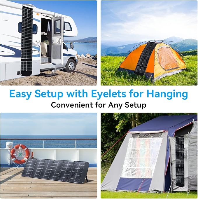 Ecosonique 200W Portable Solar Panel for Power Stations, Foldable & Lightweight with Kickstand