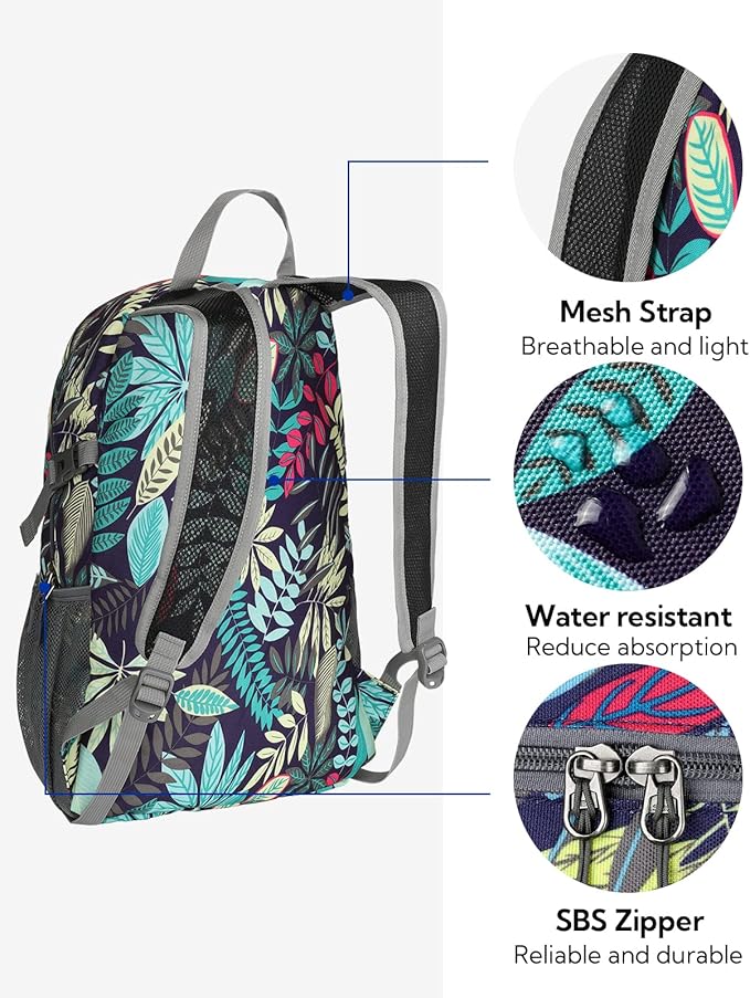 WATERFLY Small Lightweight Packable Backpack: 20l Ultra Light Foldable Travel Hiking Camping