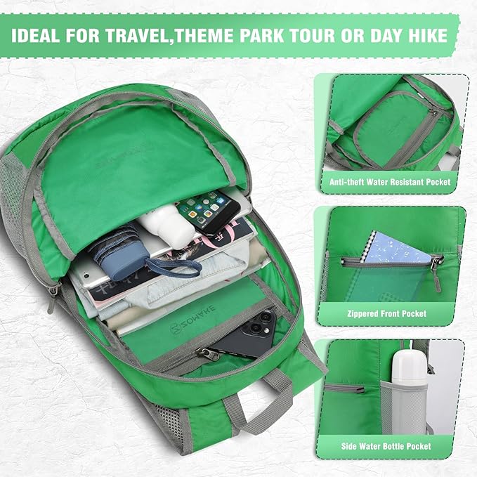 ZOMAKE Ultra Lightweight Hiking Backpack 20L - Packable Small Backpacks Water Resistant Daypack for