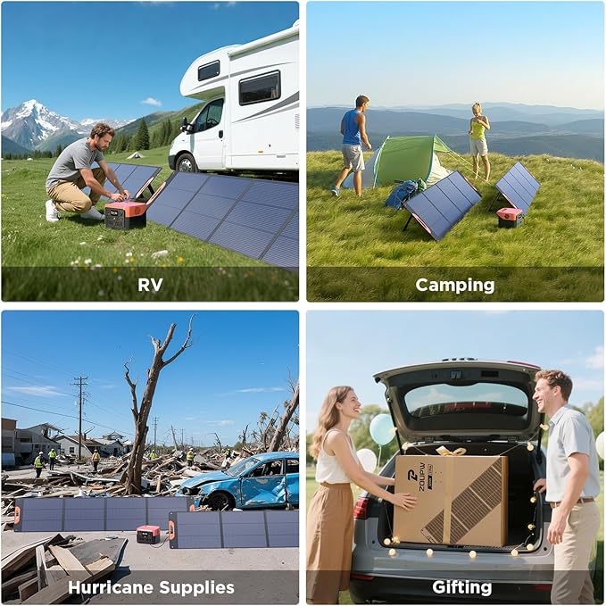 440 Watt N-Type 16BB Portable Solar Panel, RV Essentials,2PCS 220W 19.8V Foldable Solar Charger for