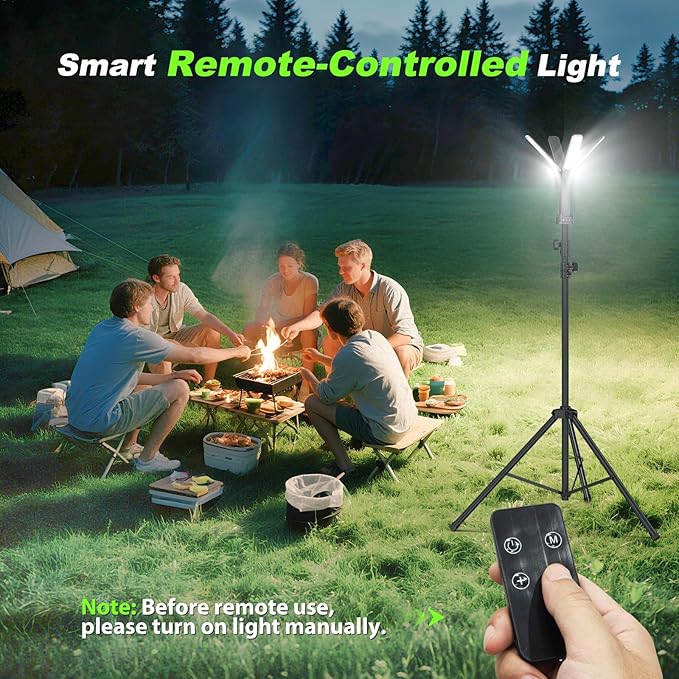 Camping Lights with Remote & Stand 8.2 Ft,14000 mAh Rechargeable Camping Lantern Tent Light, 6000