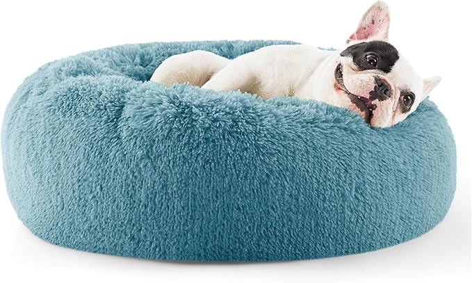 Bedsure Calming Dog Bed for Small Dogs - Donut Washable Small Pet Bed, 23 inches Anti-Slip Round