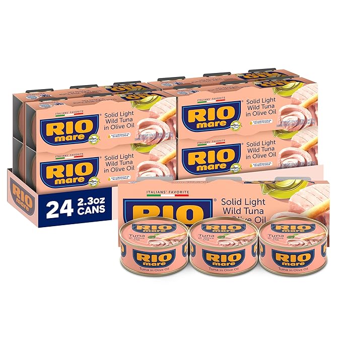 Rio Mare Premium Yellowfin Tuna with a Drizzle of Olive Oil, 2.3 Ounce Can (24 Pack), Italy's No.1