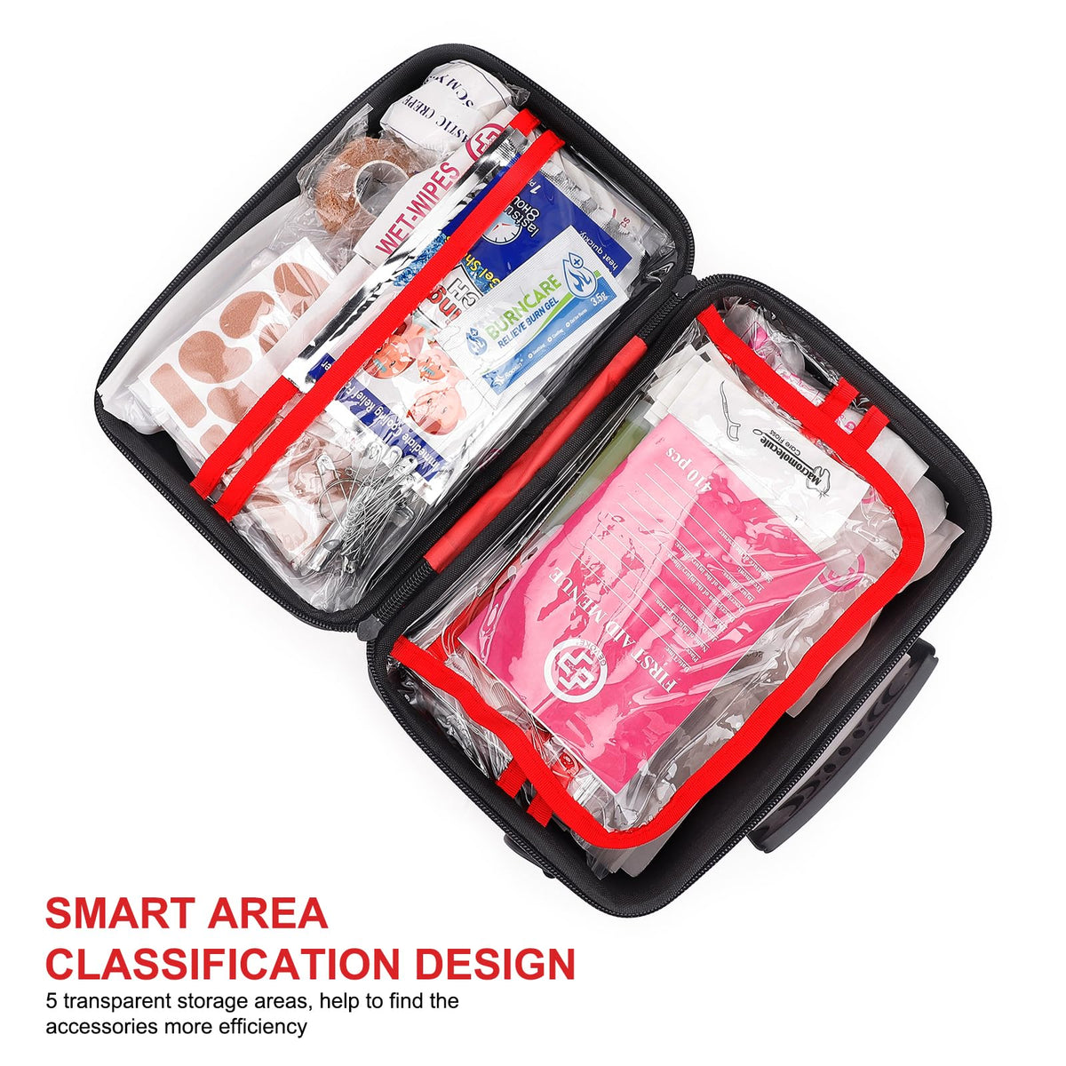 Gevoke First Aid Kit - 410 Piece, Waterproof, Red - product view 5