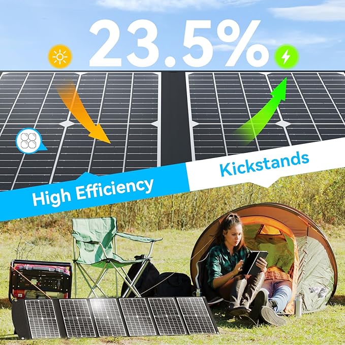 Extreme Lightweight and Compact Foldable Ecosonique 100W Portable Solar Panels Charger for Camping