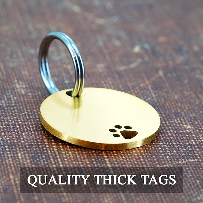 Ultra Joys Dog Tags Personalized for Pets - Hollow Paw Custom Pet ID Tag - Engraved Dog Tag for
