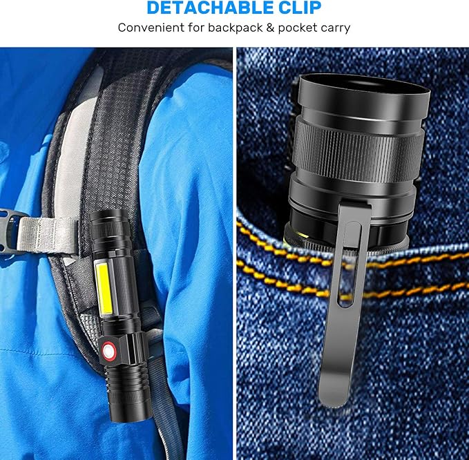 Rechargeable LED Flashlights, Magnetic Flashlight Super Bright Tactical Flashlight with