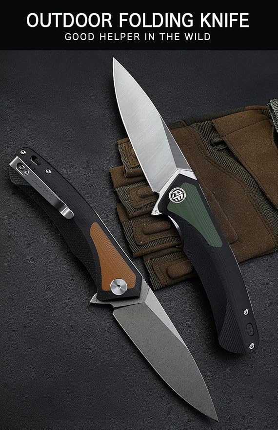 Petrified fish PF838 3.74" D2 steel folding knife outdoor tactical pocket knives G10 handle camping