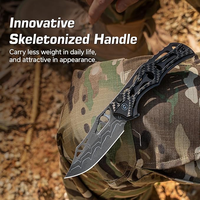 CIVIVI Pocket Knife for Men, Biophase Flipper Tactical Folding Knife, 3.48" Damascus Blade Aluminum