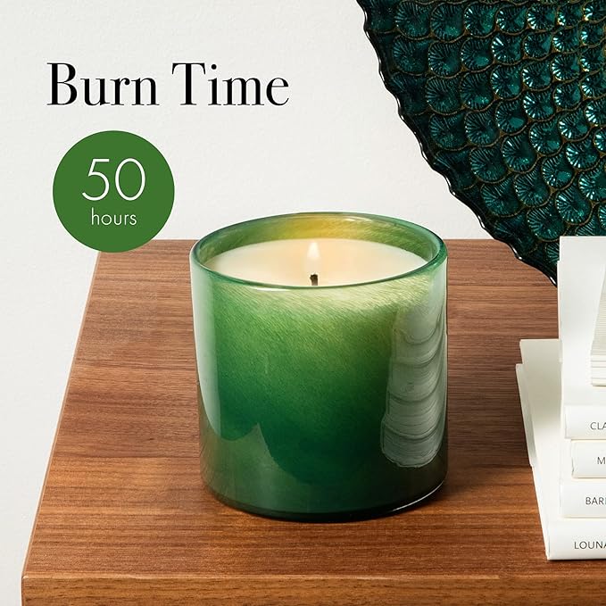 LAFCO New York Classic Candle, Jungle Bloom - 6.5 oz - 50-Hour Burn Time - Reusable, Hand Blown