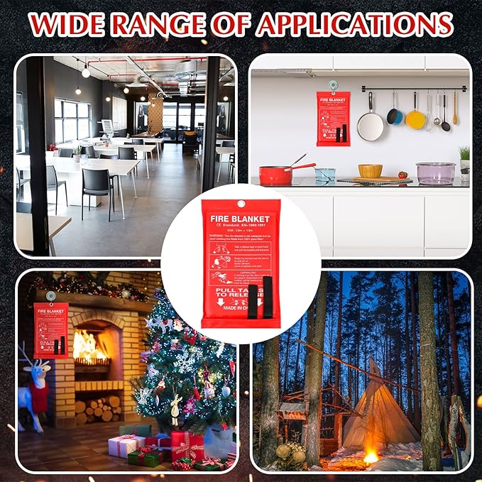Macarrie 20 Pack 39??x 39??Fire Blanket Emergency for Home and Kitchen Safety Suppression Blanket