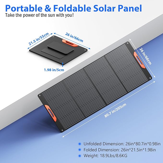 240W Portable Solar Panels for Power Station, 23.5% High Efficiency, 240 Watt Monocrystalline