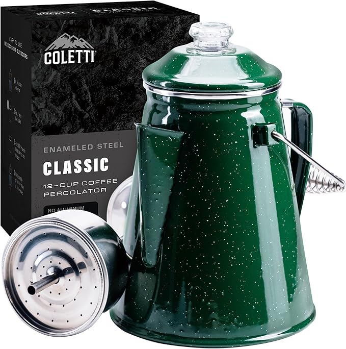 COLETTI Classic Percolator Coffee Pot — Camping Coffee Percolator, Campfire Coffee Pot – Camping