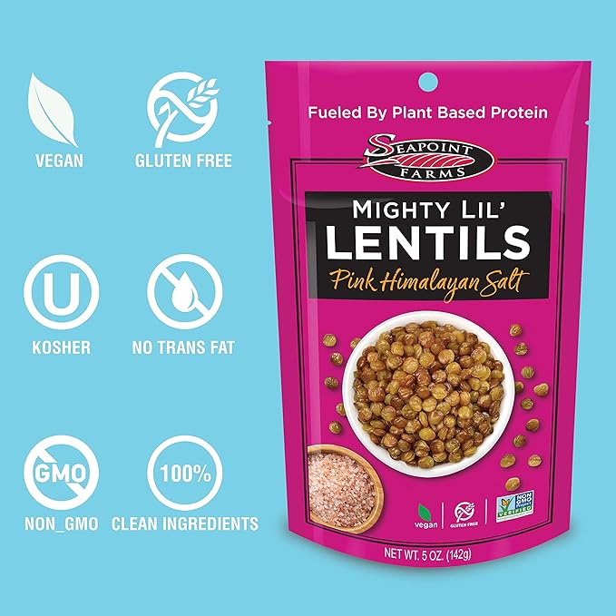 Seapoint Farms Mighty Lil??Lentils, Pink Himalayan Salt, Plant Based Protein, Vegan, Gluten-Free
