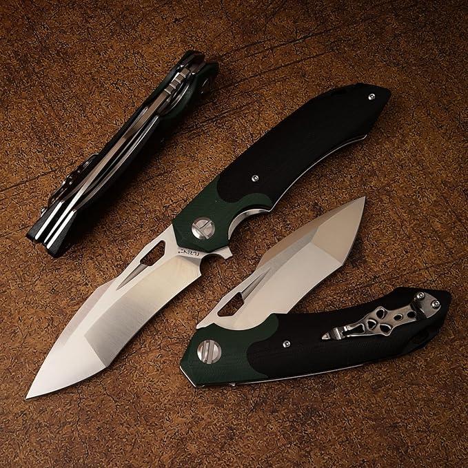 D2 Steel G10 Handle Folding Knife, Suitable for Outdoor Tactical Knife EDC, Survival, Climbing