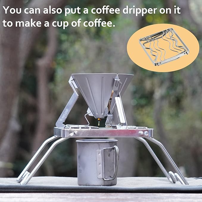CAMPINGMOON Portable Folding Camping Campfire Grill over Fire Split Stoves 304 Stainless Steel
