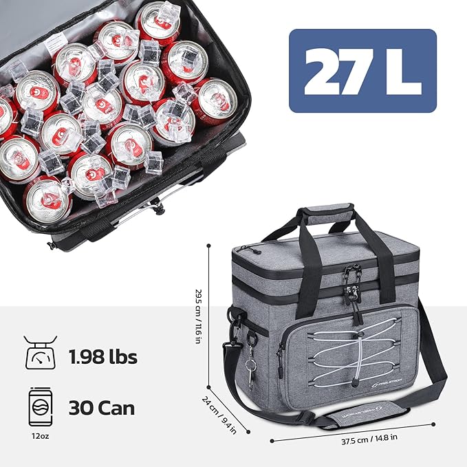 Maelstrom Collapsible Soft Cooler Bag, 24/30/60/75 Cans Beach Cooler, Ice Chest, Leakproof &