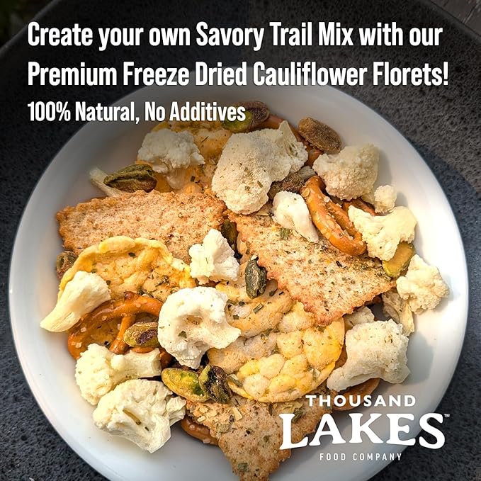 Thousand Lakes Freeze Dried Vegetables - Cauliflower Florets and Stems 2-pack 0.8 ounces (1.6