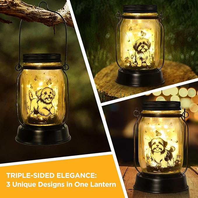 Maltese Dog Gifts for Women/Men Maltese Solar Lanterns Birthday Dog Lovers Lantern Pet Loss Dog