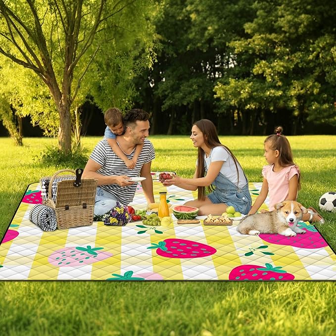 Extra Large Picnic Blanket Waterproof,80"x 80"Foldable Machine Washable Beach Blanket,Outdoor