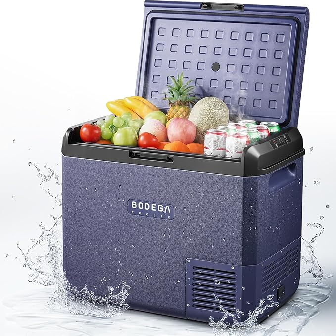 BODEGACOOLER 12v Car Refrigerator, 63QT(60L) IPX4 Waterproof Electric Cooler, APP Control Car