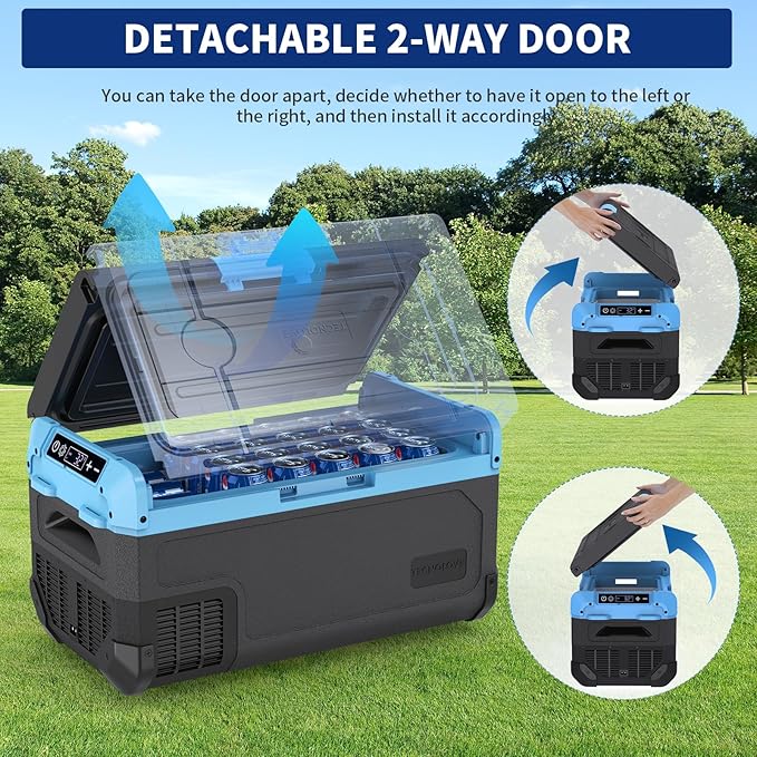 30L Car Refrigerator Freezer, 32QT Single Zone Portable Fridge with Blow Expansion Evaporator