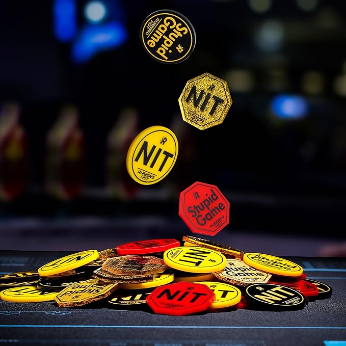 RUNNING HOT Nit Button Set for Texas Hold'em & Omaha Poker (Pack of 10) - Professional Chips for