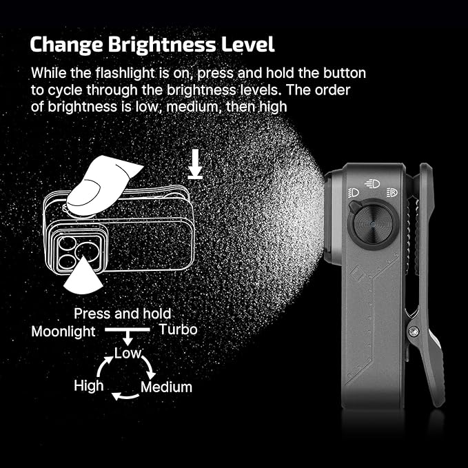 OLIGHT Oclip Pro EDC Flashlight Clip-on Light, Rechargeable 500 Lumens with Three Lighting