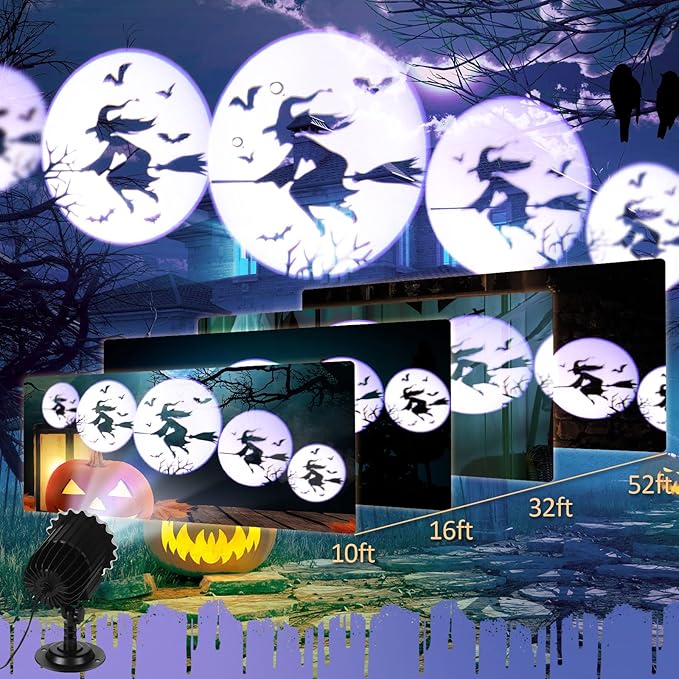 Halloween Projector Light with 1 Film Slides Holiday LED Projector Lights Outdoor Reflectors