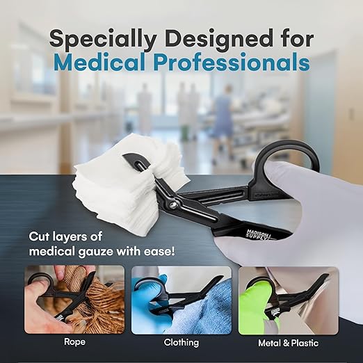 Madison Supply Medical Scissors, EMT and Trauma Shears - 7.5-Inch Bandage Scissors, Stainless Steel